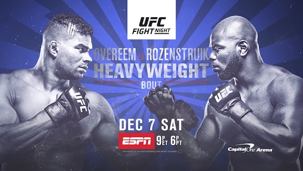 Watch UFC on ESPN: Overeem vs Rozenstruik 12/7/19